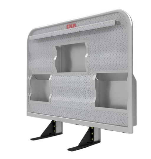 Headache rack for semi truck with three recessed storage pockets aluminum Ace Manufacturing HR26000R