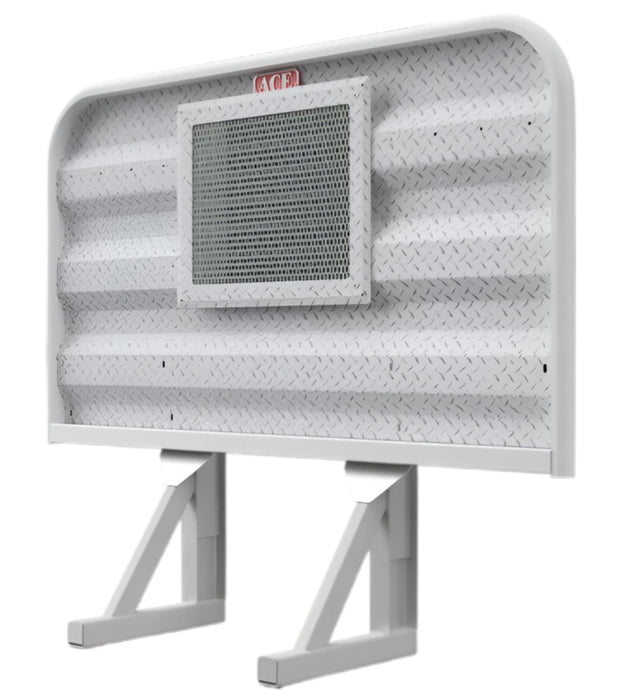 Headache rack for semi truck 4 foot tall with mesh window and lights Ace Manufacturing HR10006M