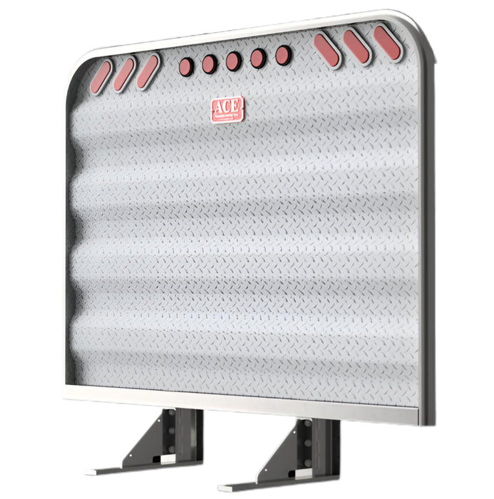 Headache rack for semi truck with integrated lights aluminum cab guard Ace Manufacturing HR200400
