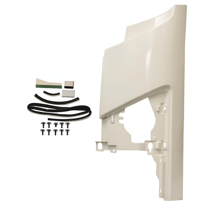A white Isuzu drivers side front corner panel kit on a white background