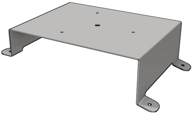 A gray international beacon light bracket IN7040 on a blank background