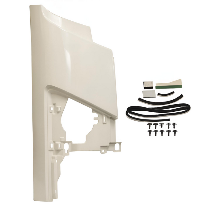 A white Isuzu passengers side front corner panel kit on a white background