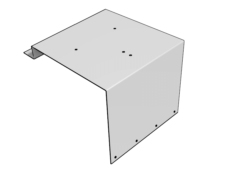 A animated image of a kenworth beacon light bracket KW25 with a flat surface on a blank background