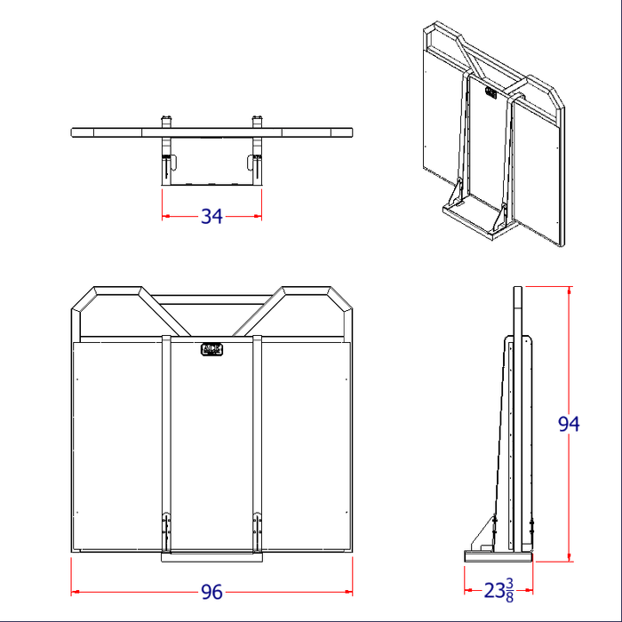 Ace Manufacturing LR6100 - Logging rack for semi truck diagram