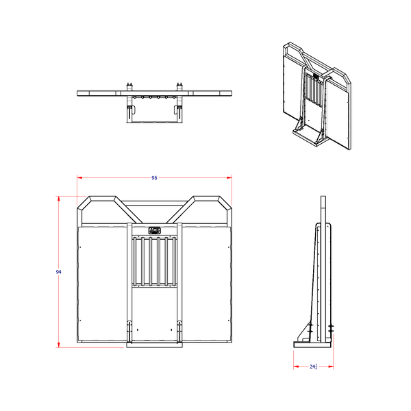 Ace Manufacturing's LR6102 Semi Truck Logging Rack Cab Guard Diagram