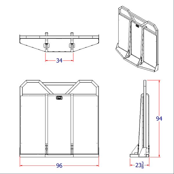 Diagram of LR6110 Ace Manufacturing Logging rack for semi truck