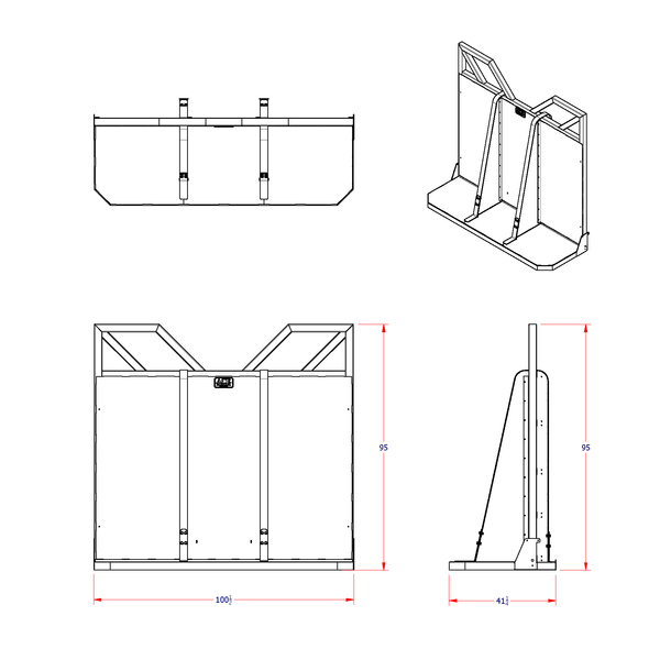 Aluminum log truck headache rack full deck with rear window opening LR7031 Diagram