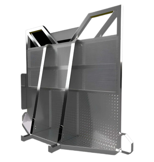 Log truck headache rack aluminum cab guard with half backboard mesh Ace Manufacturing LR7314