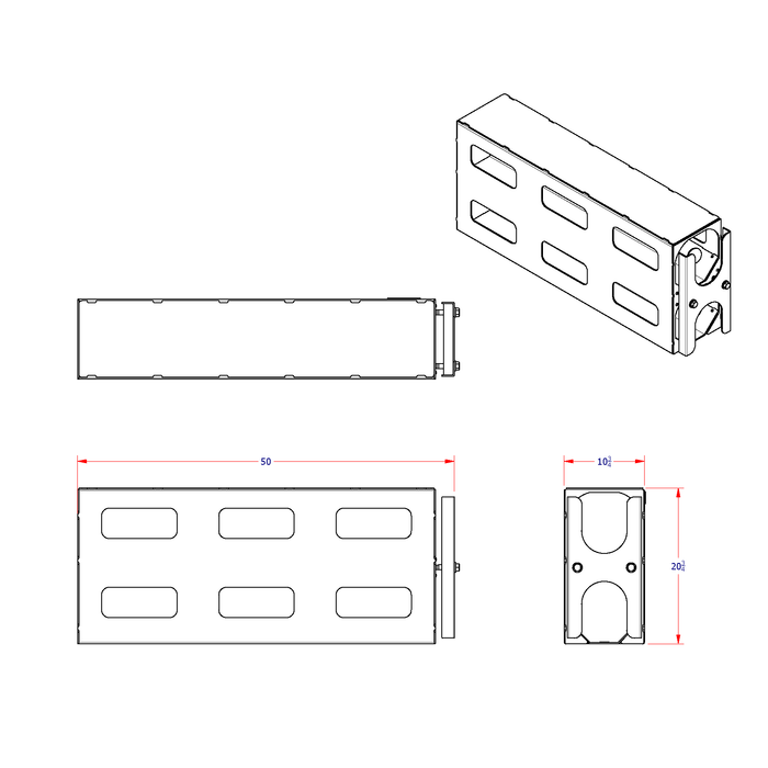 O22V oxygen bottle holder dimensional diagram