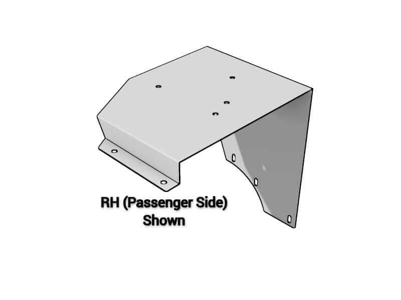 Side view of a Kenworth beacon bracket KW39R with three sides on a white background with "RH Passenger Side Shown" 