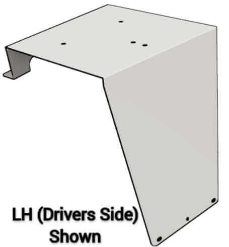 Side view of a peterbilt LH roof mounting bracket for beacon light PB71L