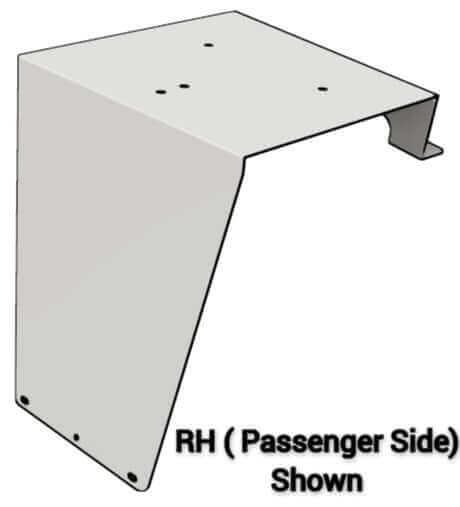 Side view of a peterbilt RH roof mounting bracket for beacon light PB71R