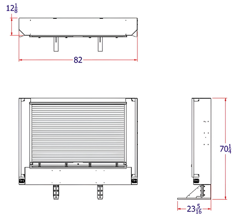 A technical drawing of ace manufacturing's RR1100 Roll up door cabinet rack assembly 