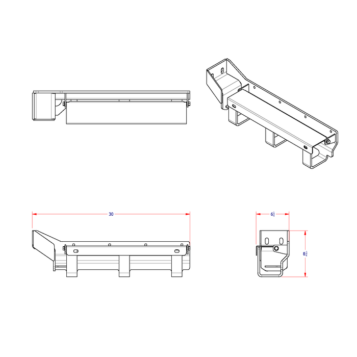 TCH3-PX-L Ace Manufacturing semi truck tire chain hanger for Primaax Suspension Left Hand Side Diagram