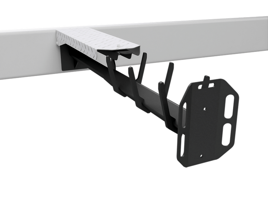 TCH6PO Ace Manufacturing pull out tire chain hanger for semi truck in open position mounted on frame
