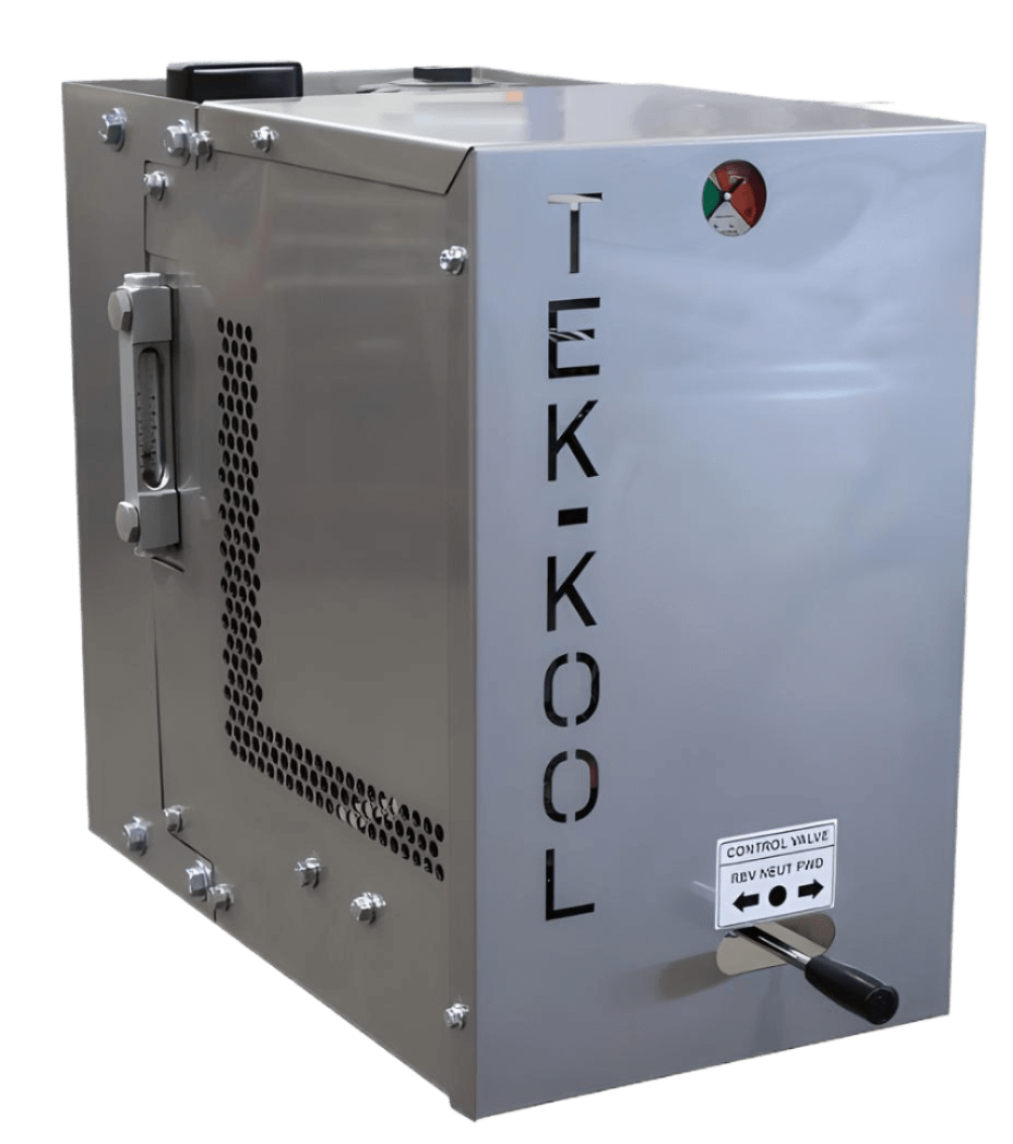 a Tek-Kool Hydraulic Oil Cooler with Control Valve with a knob saying Rev, Neut, Fwd