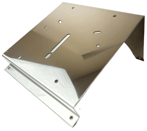 Front view Western Star Beacon Light Bracket for Day Cabs made of polished stainless steel   