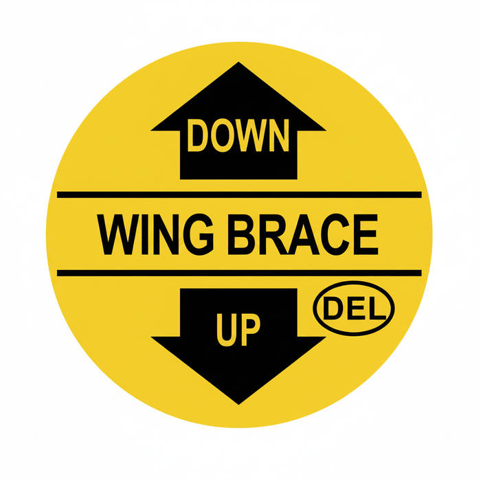 Del Hydraulics Wing Brace Down/Up Decal - D39-DECAL2F