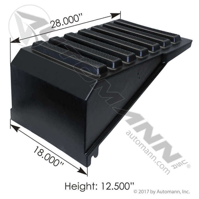 Battery box cover for International trucks, part 564-55369, angled view
