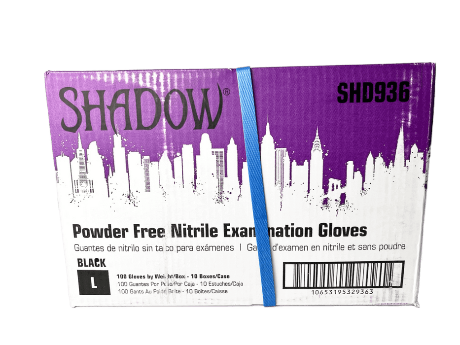 Case of 1000 Shadow brand Large powder free examination Gloves