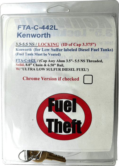 Kenworth Locking Fuel Cap Keyed Alike FTA-C-442L