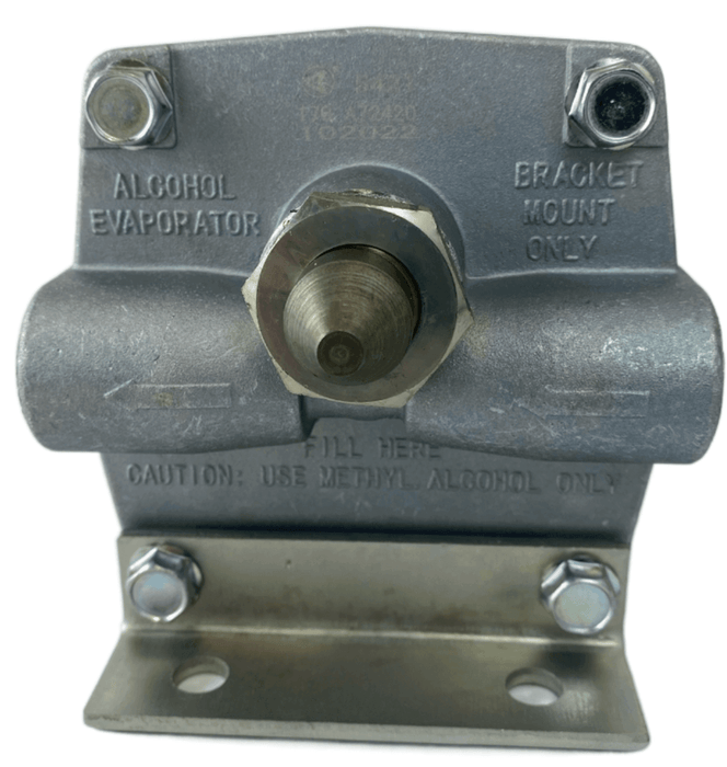 Top view of alcohol evaporator compatible with Haldex A72420, showing nozzle